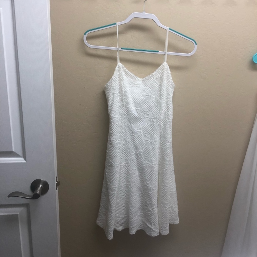 Soprano white lace spaghetti strap dress